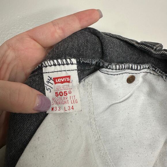 vintage Levi's orange tag Regular Fit Slim Leg black distressed denim - Picture 7 of 8